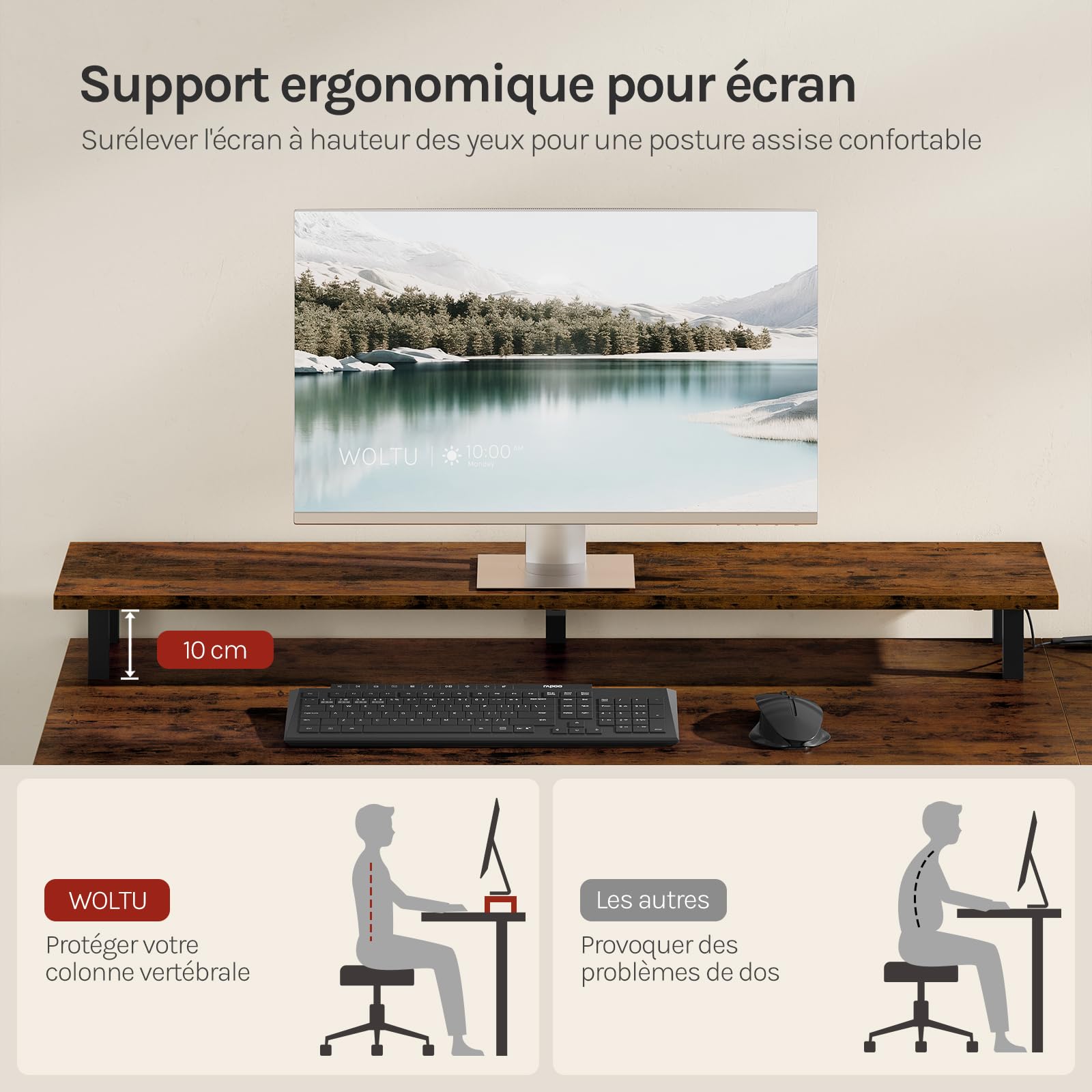 WOLTU Bureau d'angle en L avec Rangement, avec 5 Tiroirs