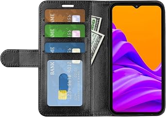 Flip Case for Samsung Galaxy XCover7 Pro XCover 7Pro G766 Wallet Leather Magnetic Protective Cellphone Case Folio Book Cover with Stand & Card Slots Black