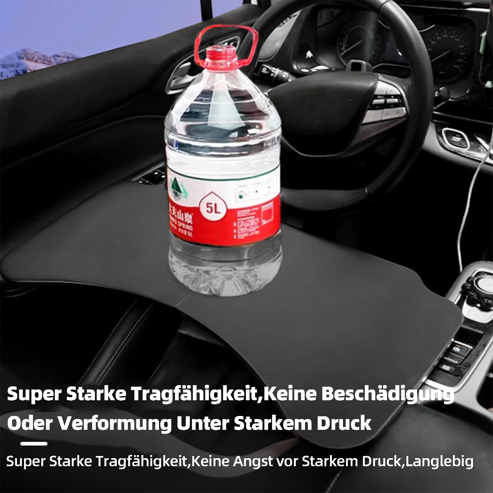 Tragbare Auto Tisch Klappbar Multifunktionaler Auto Laptop Tisch für Fahrer und Beifahrer Mobiler Auto ESS Tisch mit Ergonomischem Gebogenem Design Ideal für Arbeiten Essen und Freizeit im Auto