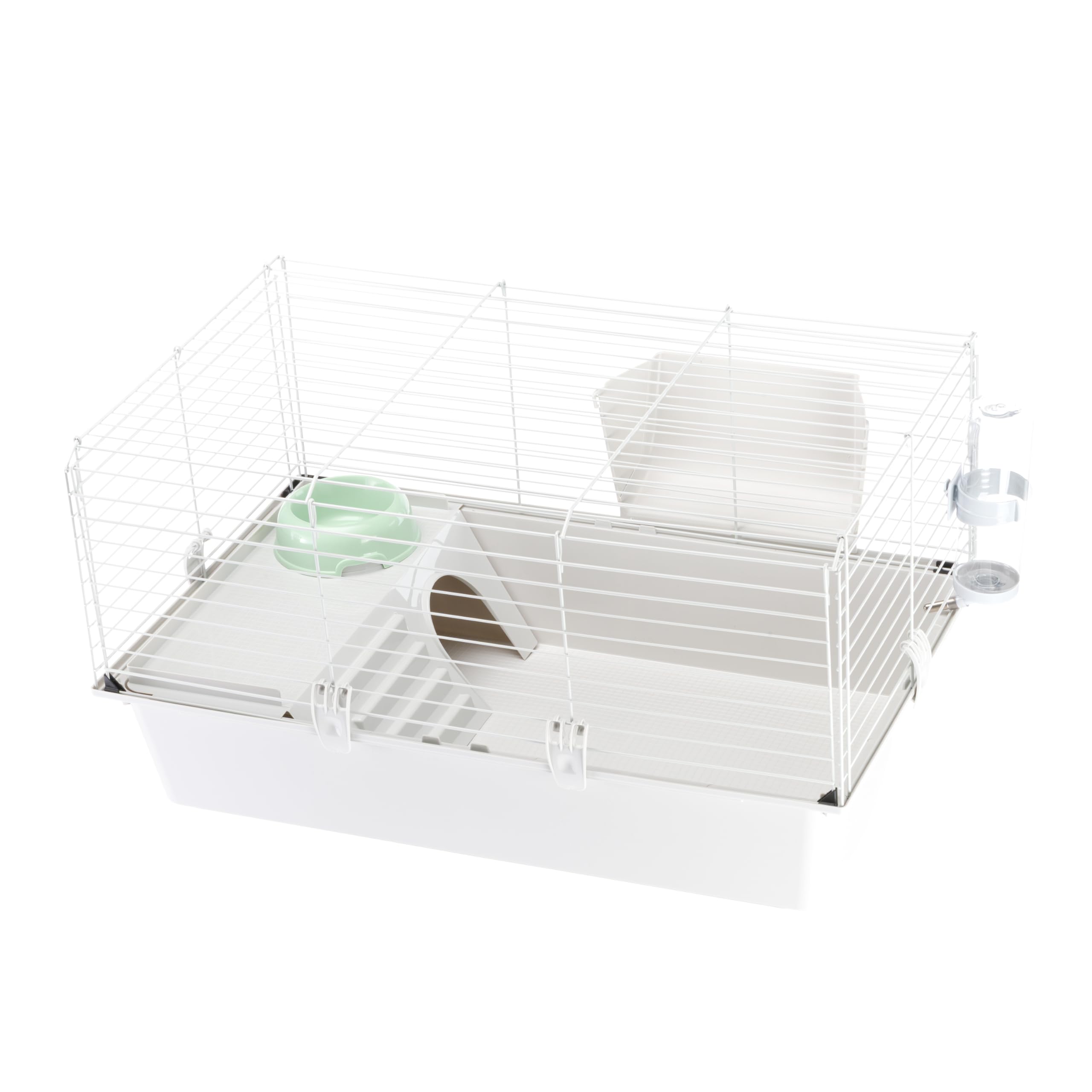 FERPLAST Gabbia Roditori CAVIE 80 per Cavie, Porcellini d'India, in Metallo, Accessori inclusi: Mangiatoia, Beverino, Ciotola, Casetta. 77x48xh42cm