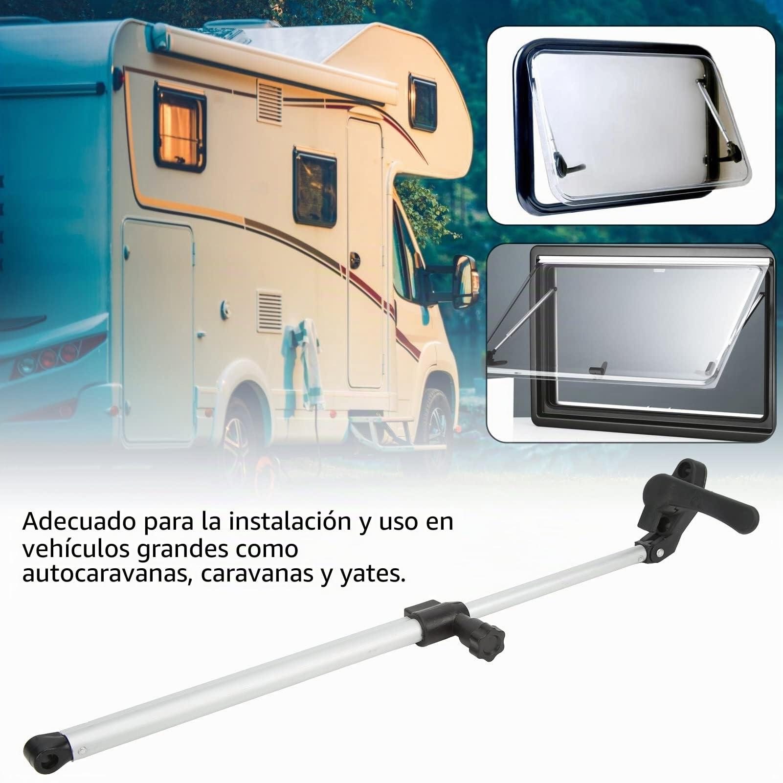 Piezas de Repuesto para Caravana, 2 Uds., Barra de Soporte para Ventana de Caravana, Aleación de Aluminio Telescópica de 310-435mm para Caravana, Caravana, Remolque, Piezas de Repuesto para Caravana,
