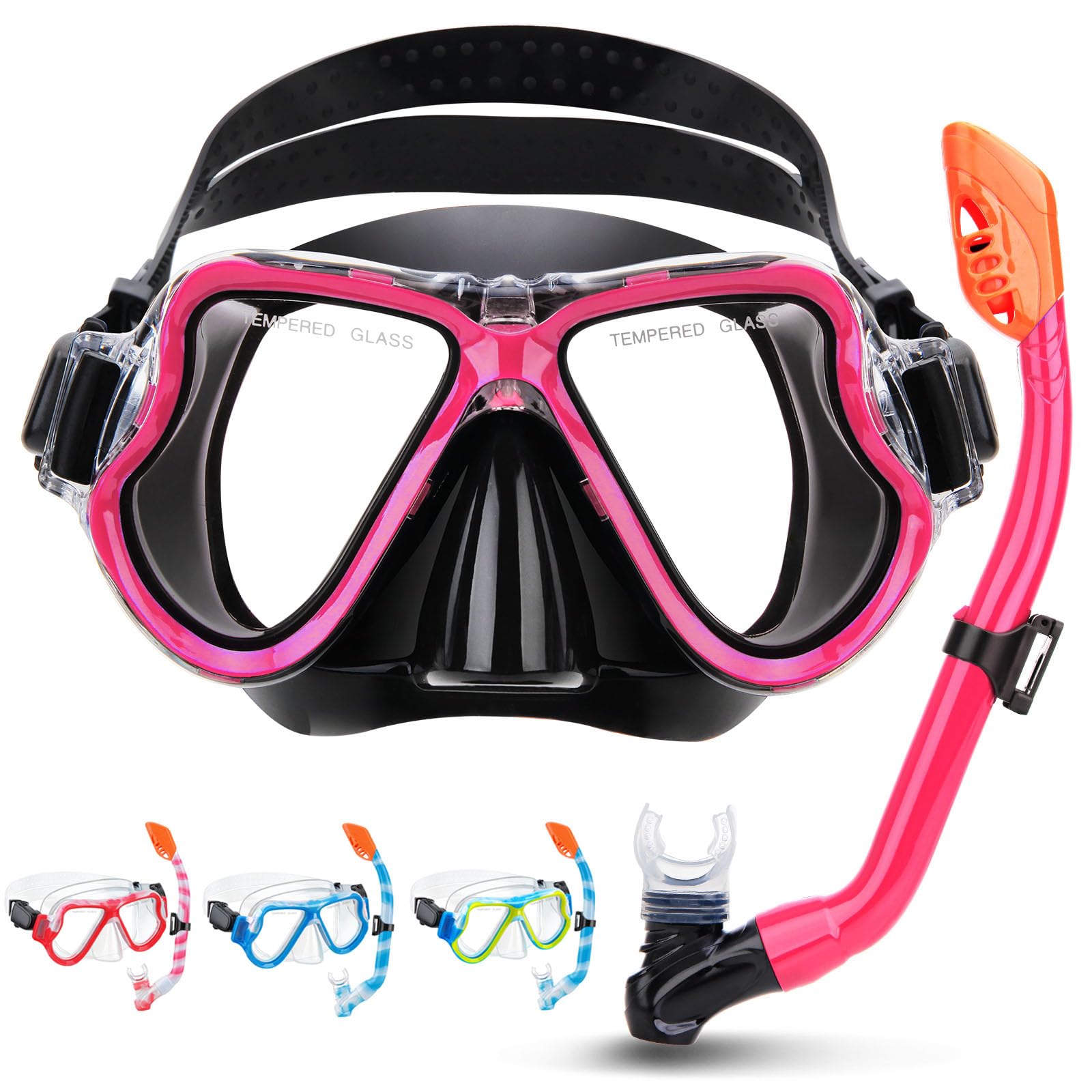 CTSAYTL Kid’s Snorkel Set for Ages 3-14 — Snorkeling Gear for Kids with Dry Top Snorkel, Anti-Leak Anti-Fog Panoramic View Snorkel Mask, Boys Girls Junior Teens’ Snorkeling Set (Black & Green, 1-4 (32-36))