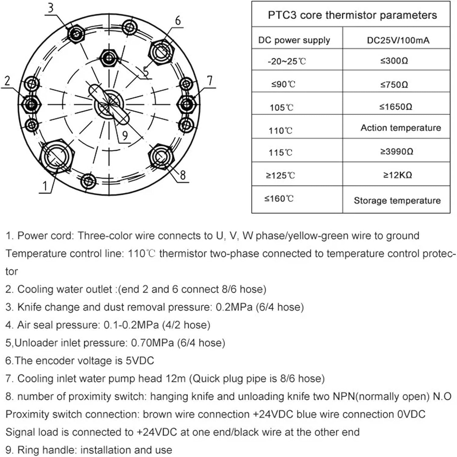 ATC Motor 7.5kw 220V 125mm Water-Cooled Automatic Tool Change BT40 Tool Holder Computerized Numerical Control Milling Machine Engraving