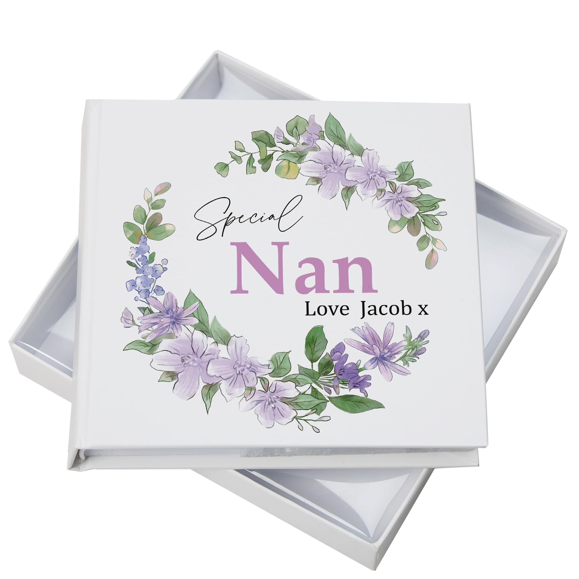 Ukgiftstoreonline White Personalised Special Nan Photo Album Gift