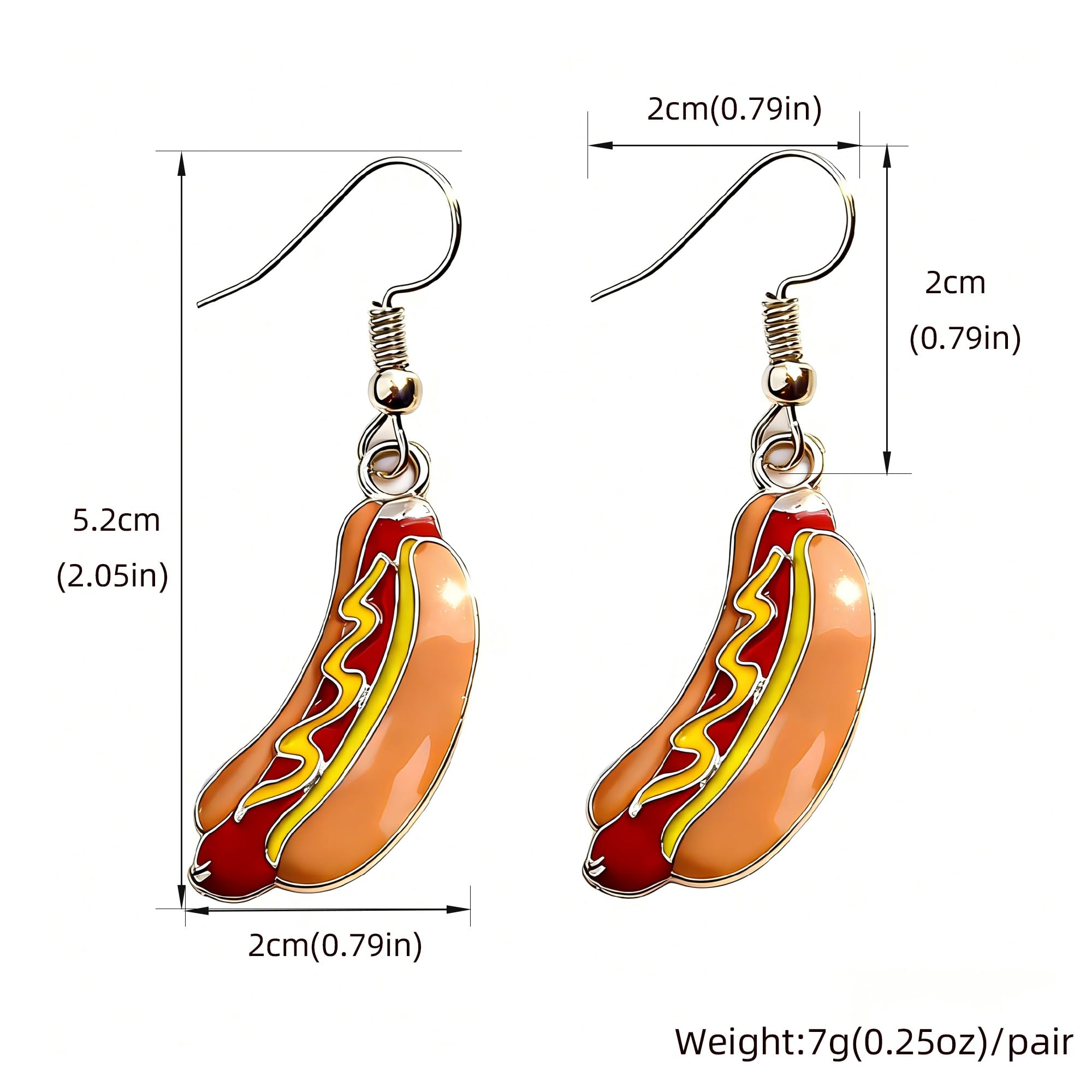 Food Earrings Cute Pizza Hot Dog Hamburger Hook Earrings Cola Bottle Dangle Earrings for Women