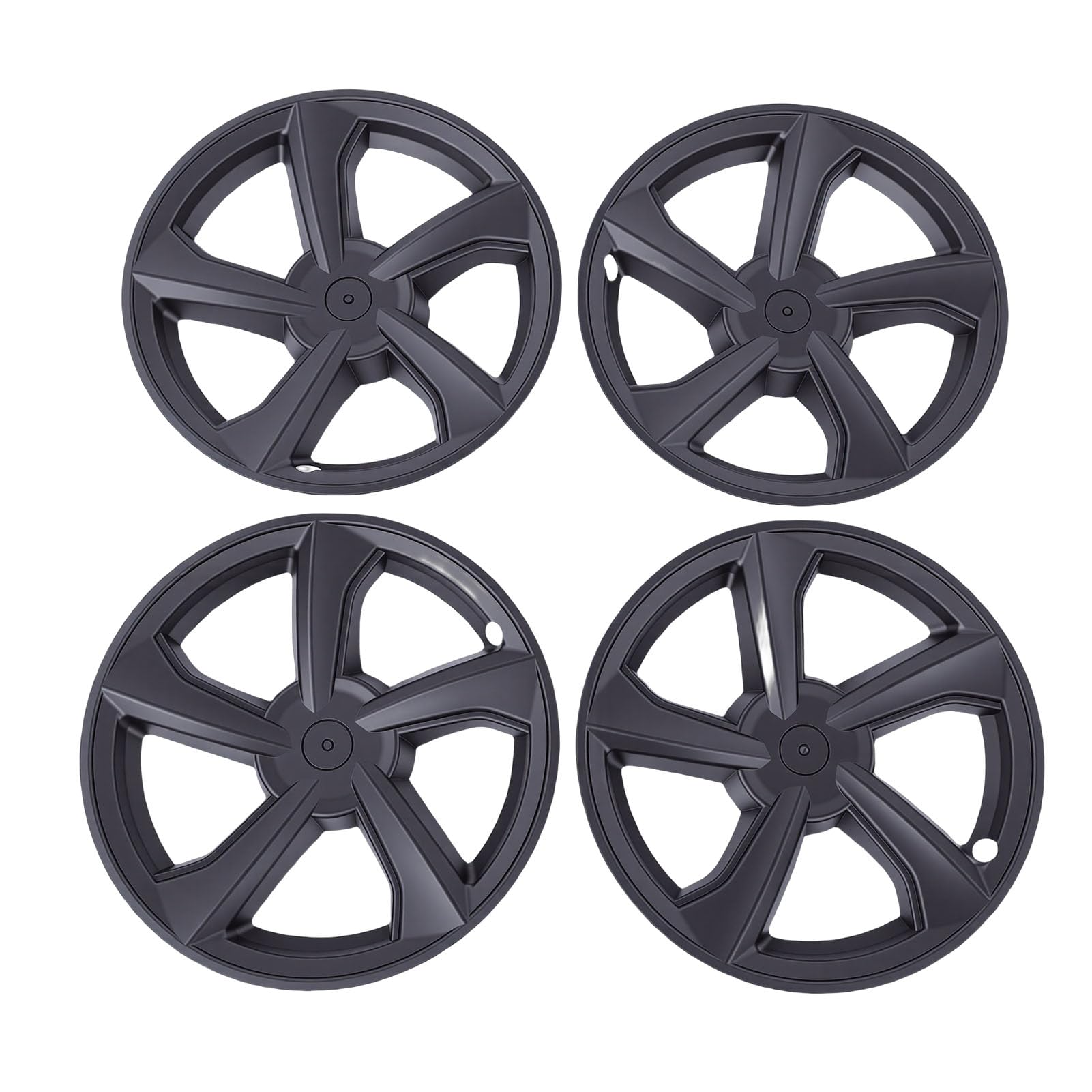 4PCS 19 pollici Coprimozzo Copricerchi di ricambio a scatto per modello Y Juniper 2025 2026 Elegante resistente plastica ABS Nero Spirale Design aerodinamico