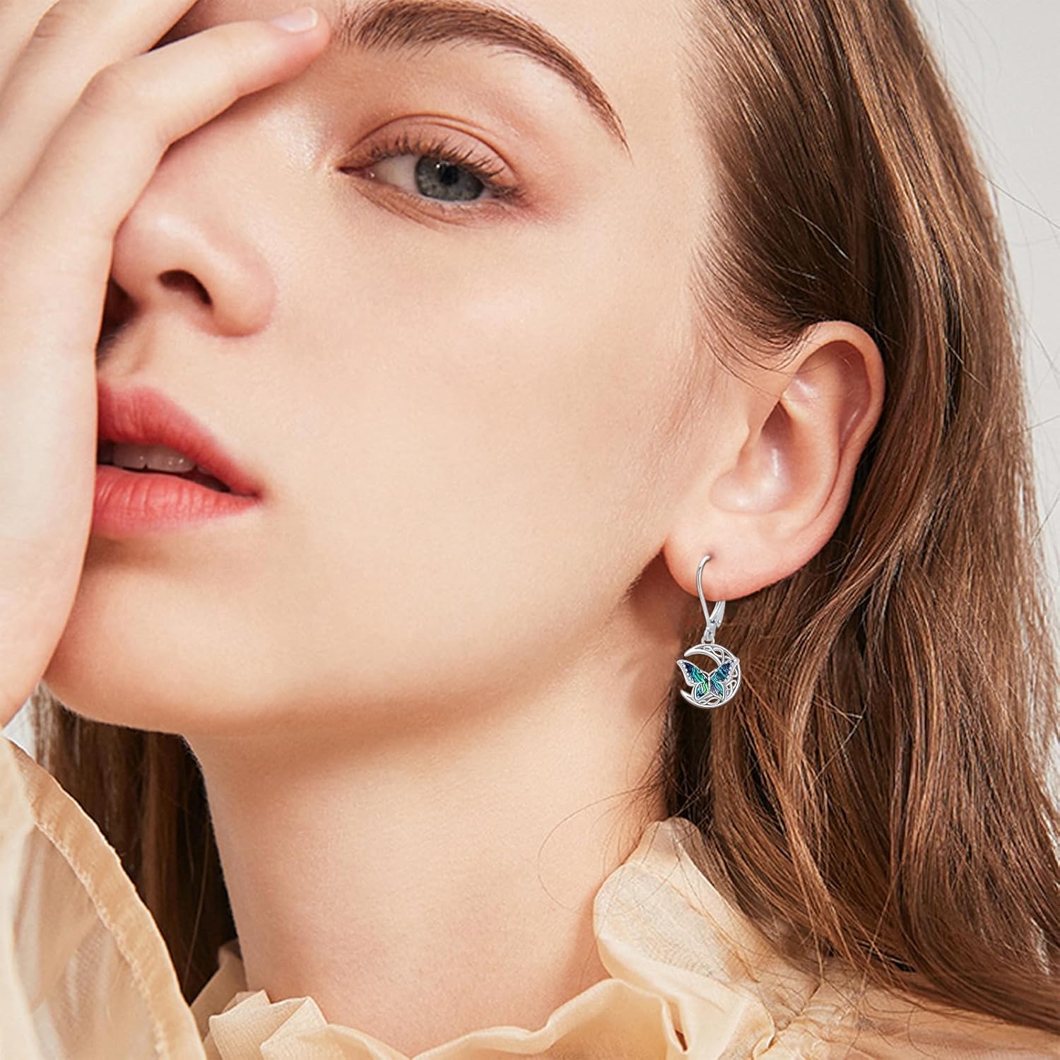 Dragonfly/Butterfly/Hummingbird/Bee Leverback Earrings 925 Sterling Silver Hypoallergenic Moonstone Dangle Drop Earrings Animal Jewelry Gifts for Women Girlfriends Birthday - Image 6