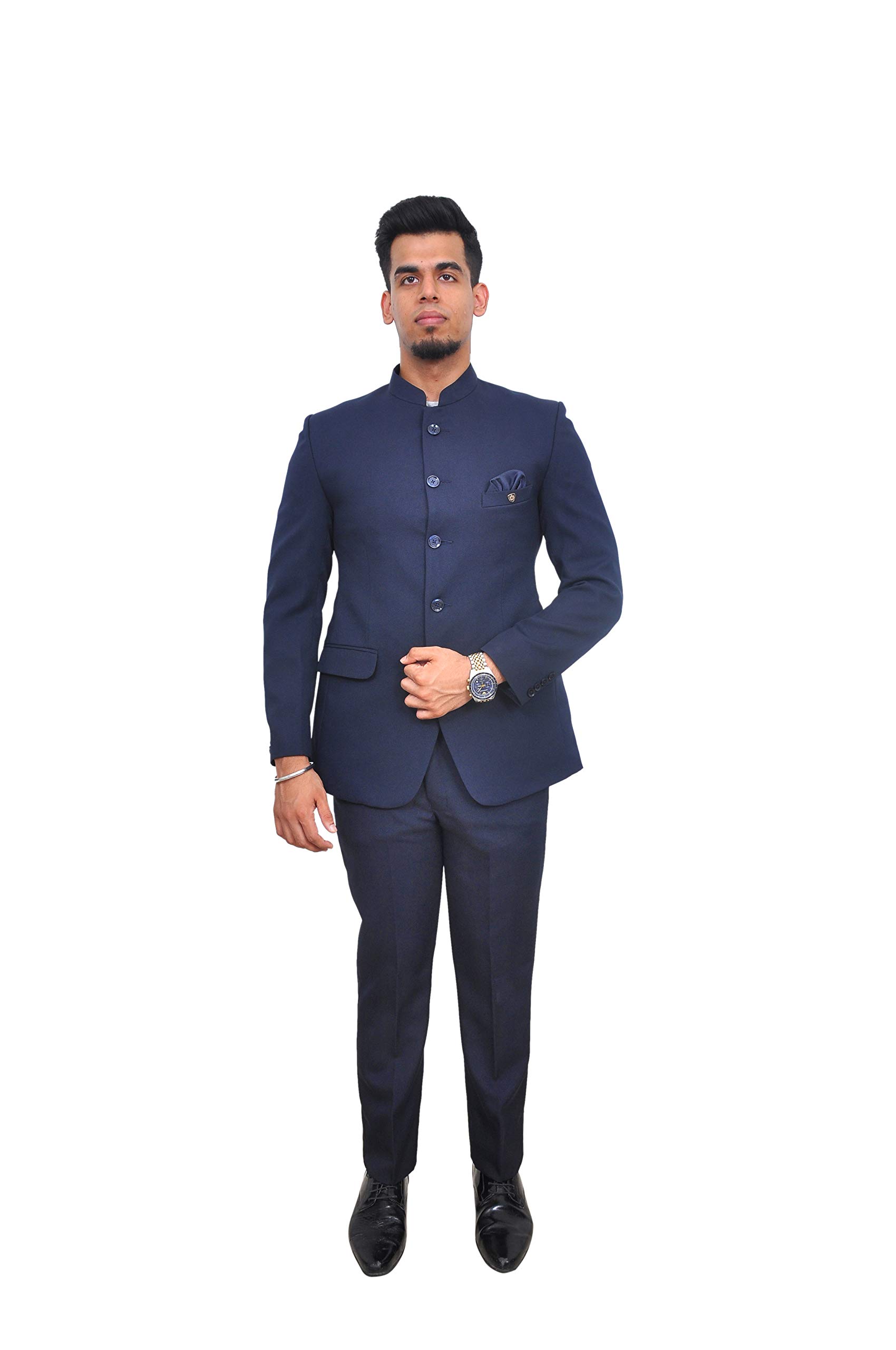 Men's 2Pcs Ethnic Contemporary Wedding Bandhgala Jodhpuri Prince Suit Set