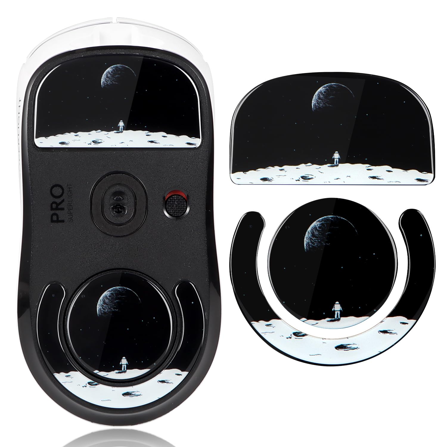 immoenuc Glass Mouse Skates for Logitech G PRO X Superlight Mouse Feet Pads Smooth Durable Game Mouse Accessories (Earth Pattern) GPW 2globe