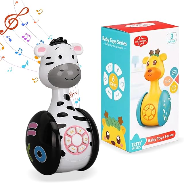 Musical Baby Toys Age 1- Present for 1 year old Boys Girls Baby Animal Tumbler Toy with Lights and Songs baby & toddler toys 6-9-12 Months Sensory Toy 1st Birthday Gifts for Girls Boys