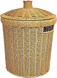 Cesto de Roupa Decorativo de Tecido com Tampa, Cesto de Roupa Suja para Sala de Estar, Sala de Jogos, Dormitório, M