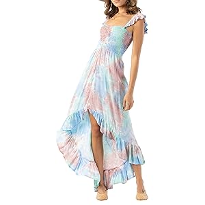 Tiare Hawaii Brooklyn Maxi Dress Hibiscus Peach One Siz | B2B Liquidation