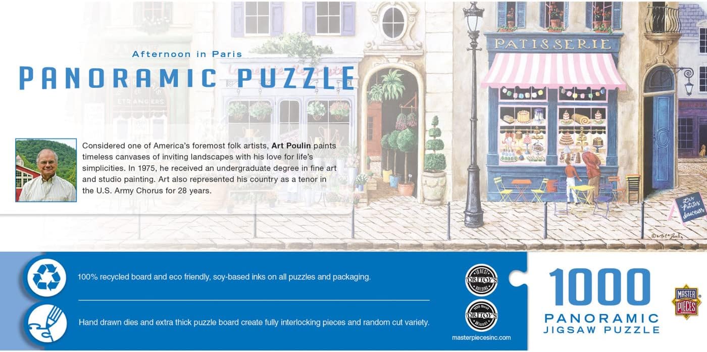 MasterPieces 1000 Piece Jigsaw Puzzle for Adults, Family, Or Youth - Afternoon in Paris - 13"x39"