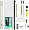 GCSE Complete Exam Stationery Bundle Set with Revision Cards, Bic Pens, Geometry Set & Clear Exam Pencil Case, Back to School Kit, Exam Approved, Transparent Case, Lightweight