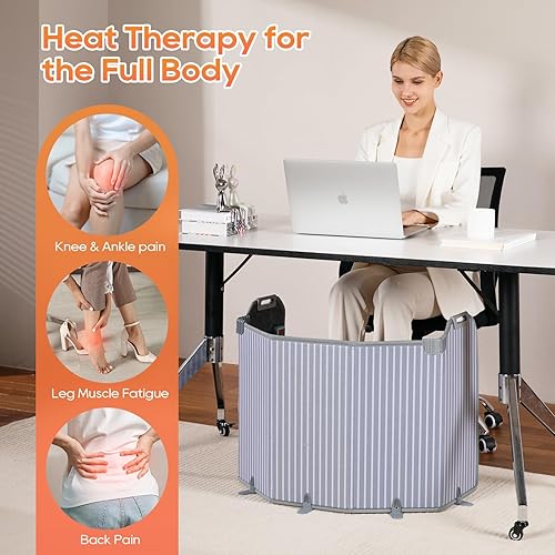 Miniatura 6 de Calentador para debajo del escritorio para oficina, calentador de pies plegable para debajo del escritorio con temporizador de 12 horas y 8 niveles