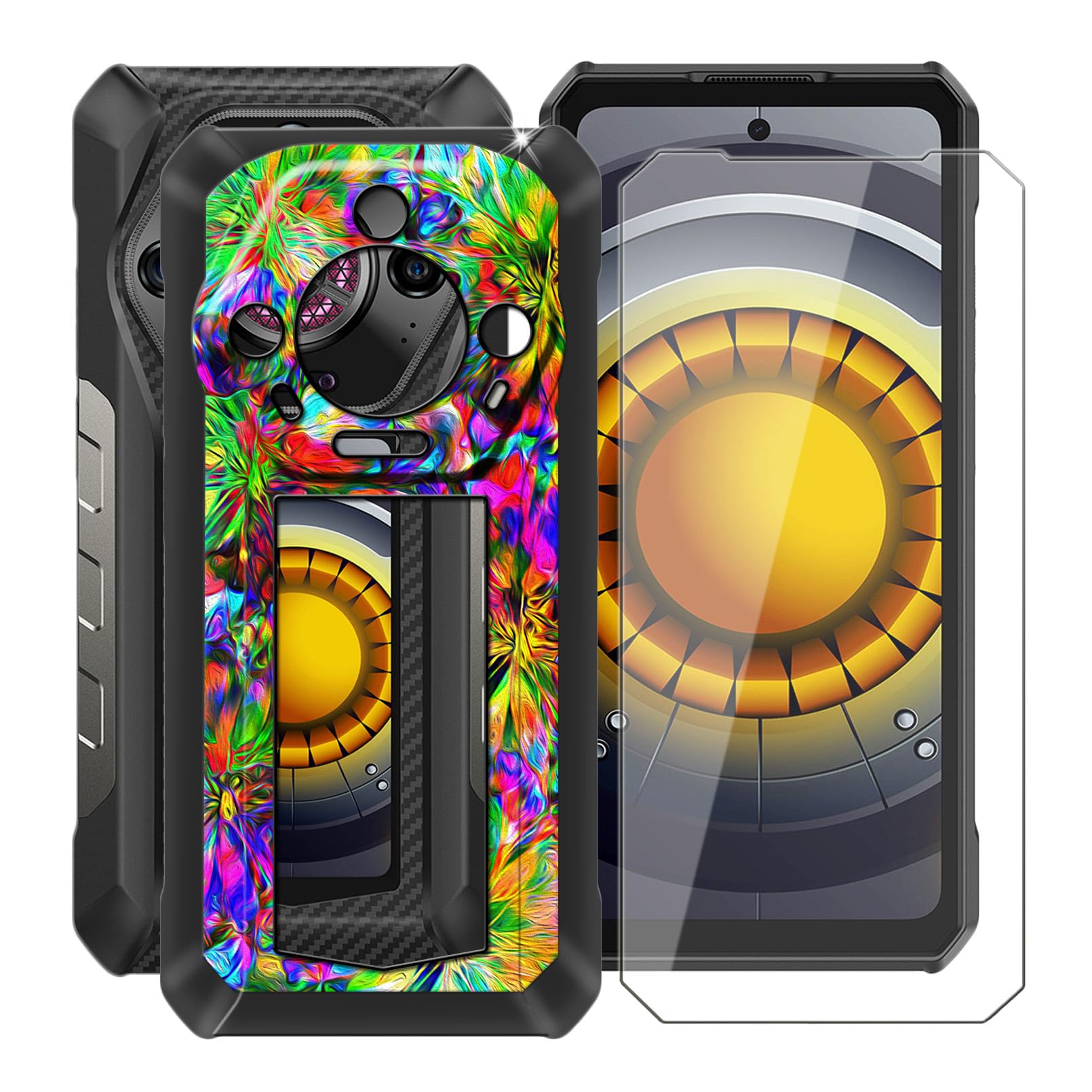 Coque TPU + 2 Films Verre Trempé Pour Ulefone Armor 33 Pro (Écran 6.95") - Protection Complète Anti-Chocs Et Rayures (Noir) - 8
