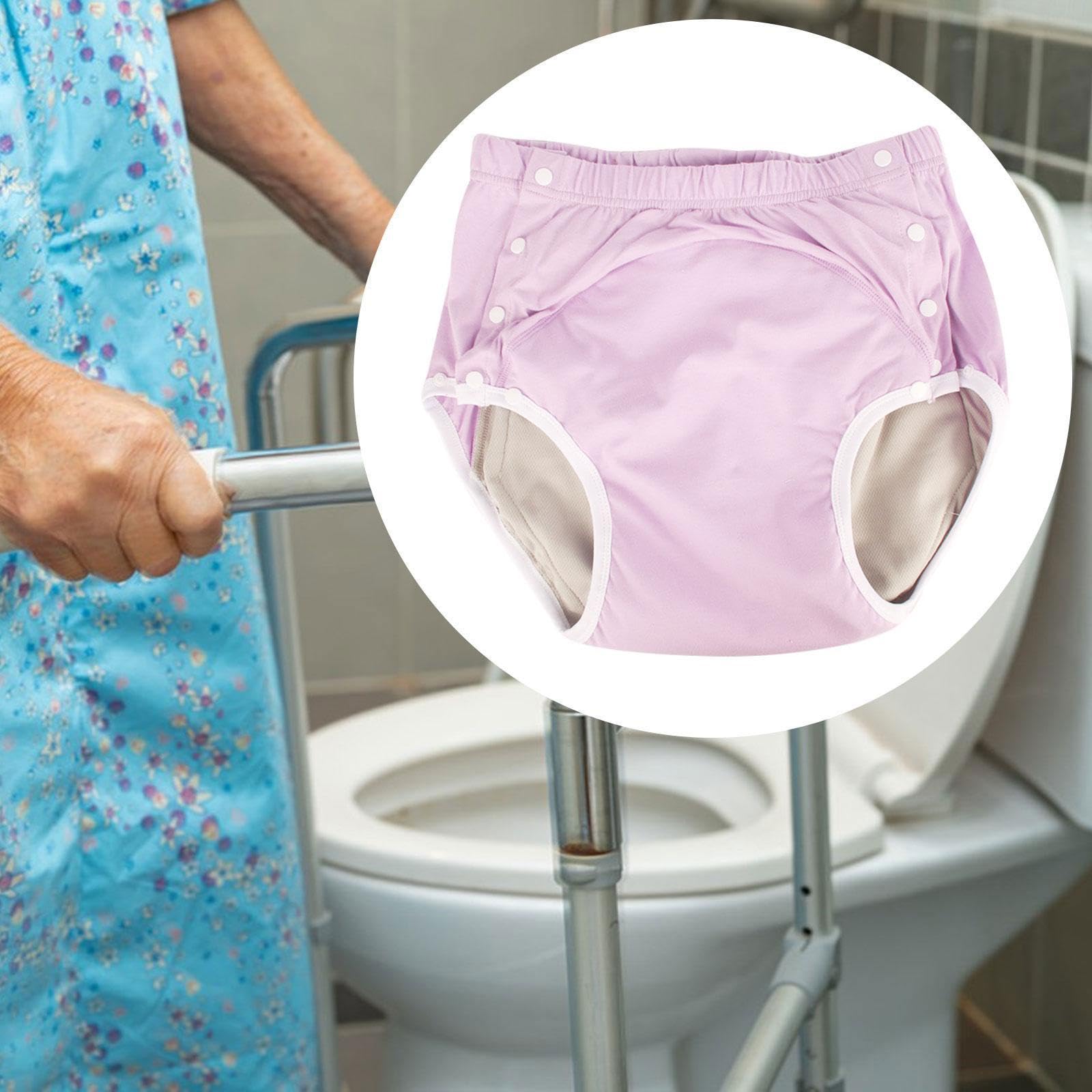 B Baosity Culotte D'Incontinence sous-vêtement Ajustable Slip Lavable sur-culotte Imperméable Facile à Mettre et Retirer Grâce Aux Fermetures Adapté pour La Mo, Rose, 2xl