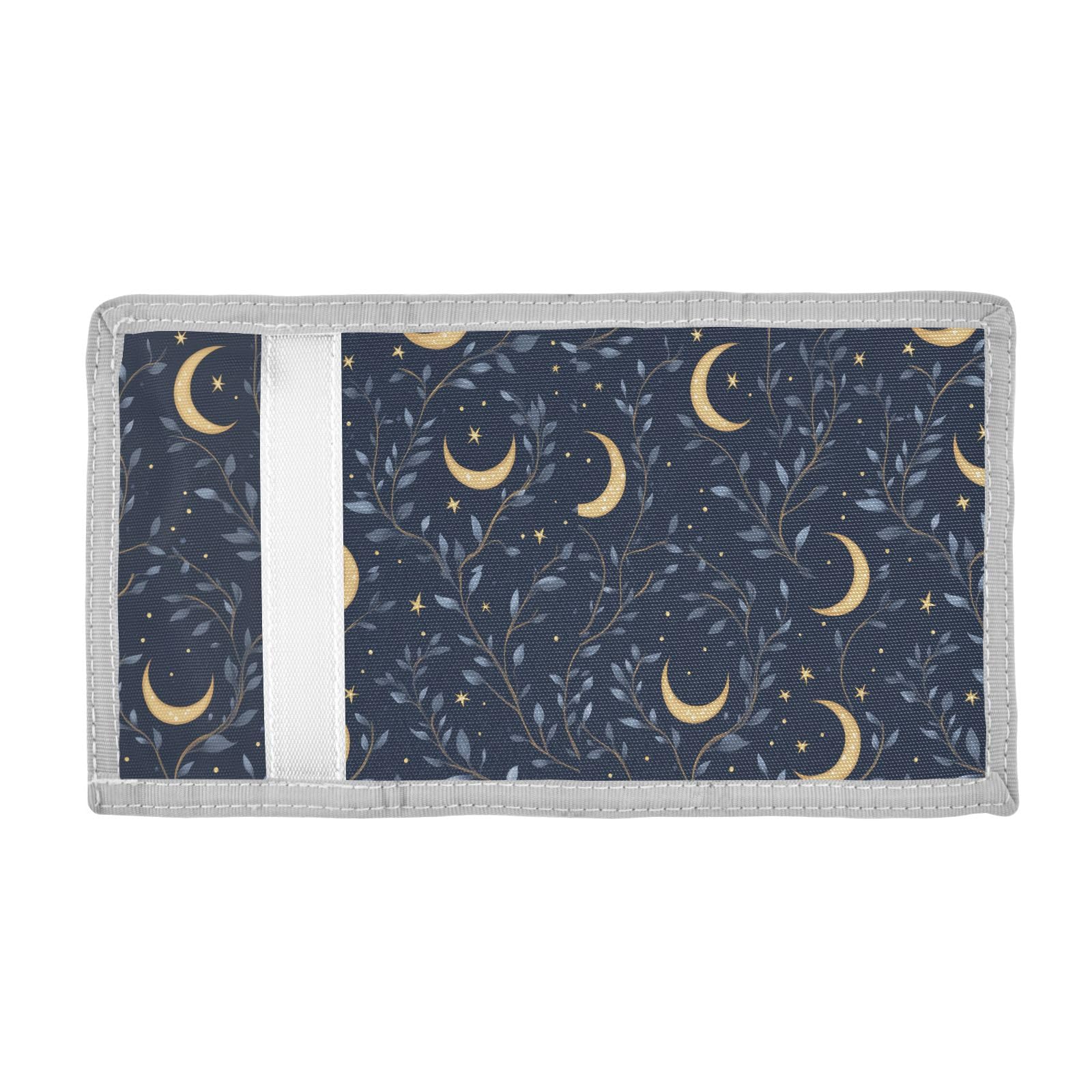 ALAZA Kids Wallets for Boys Girls Toddler Trifold Wallet Children Small Dark Navy Crescent Moon with Zipper Coin Pocket