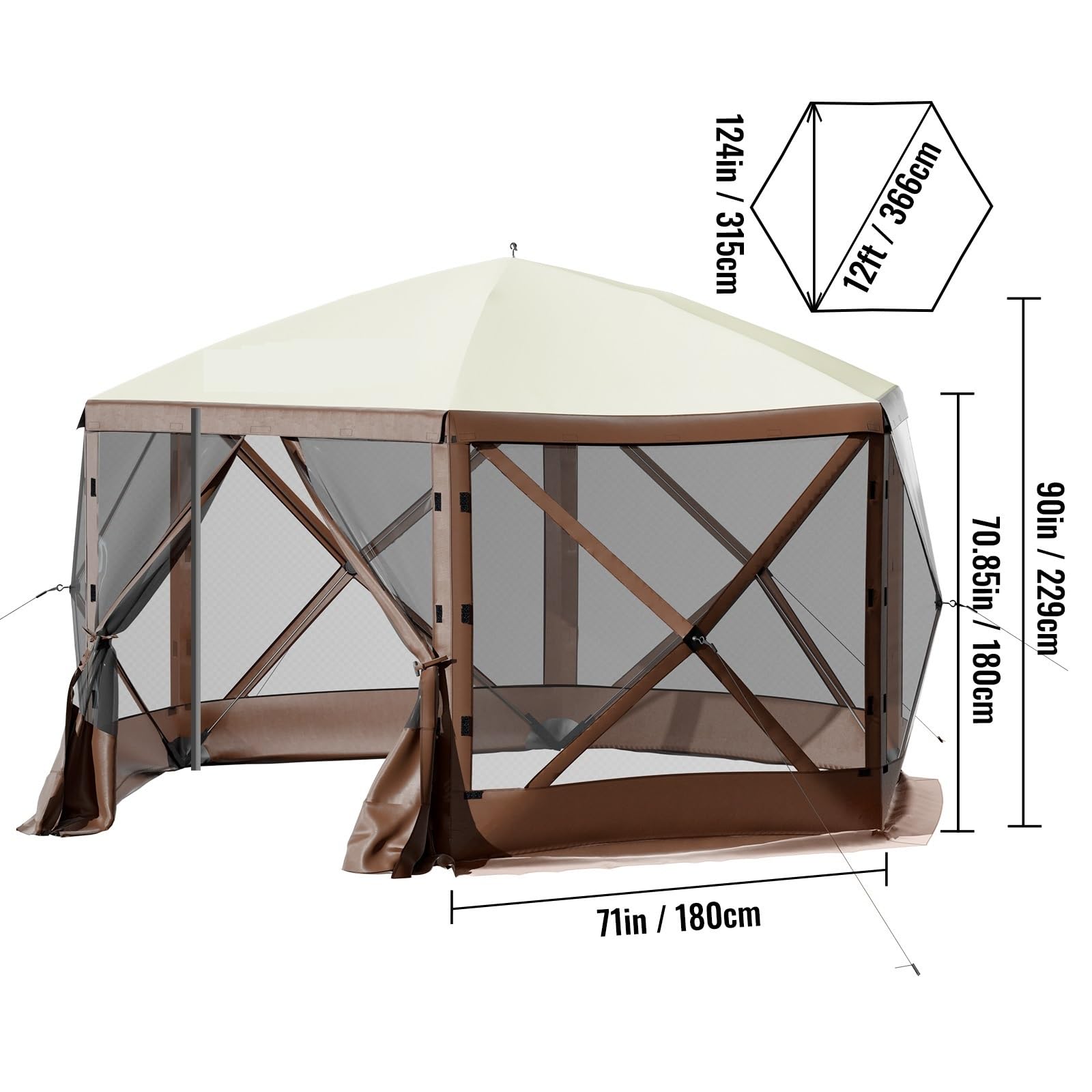 Pop-up Camping Altana Camping Baldachim Shelter 6-stronny 12' X 12' / 10' X 10' Namioty Przeciwsłoneczne & Zadaszenia Camping & Turystyka Piesza(10 x 10 ft)