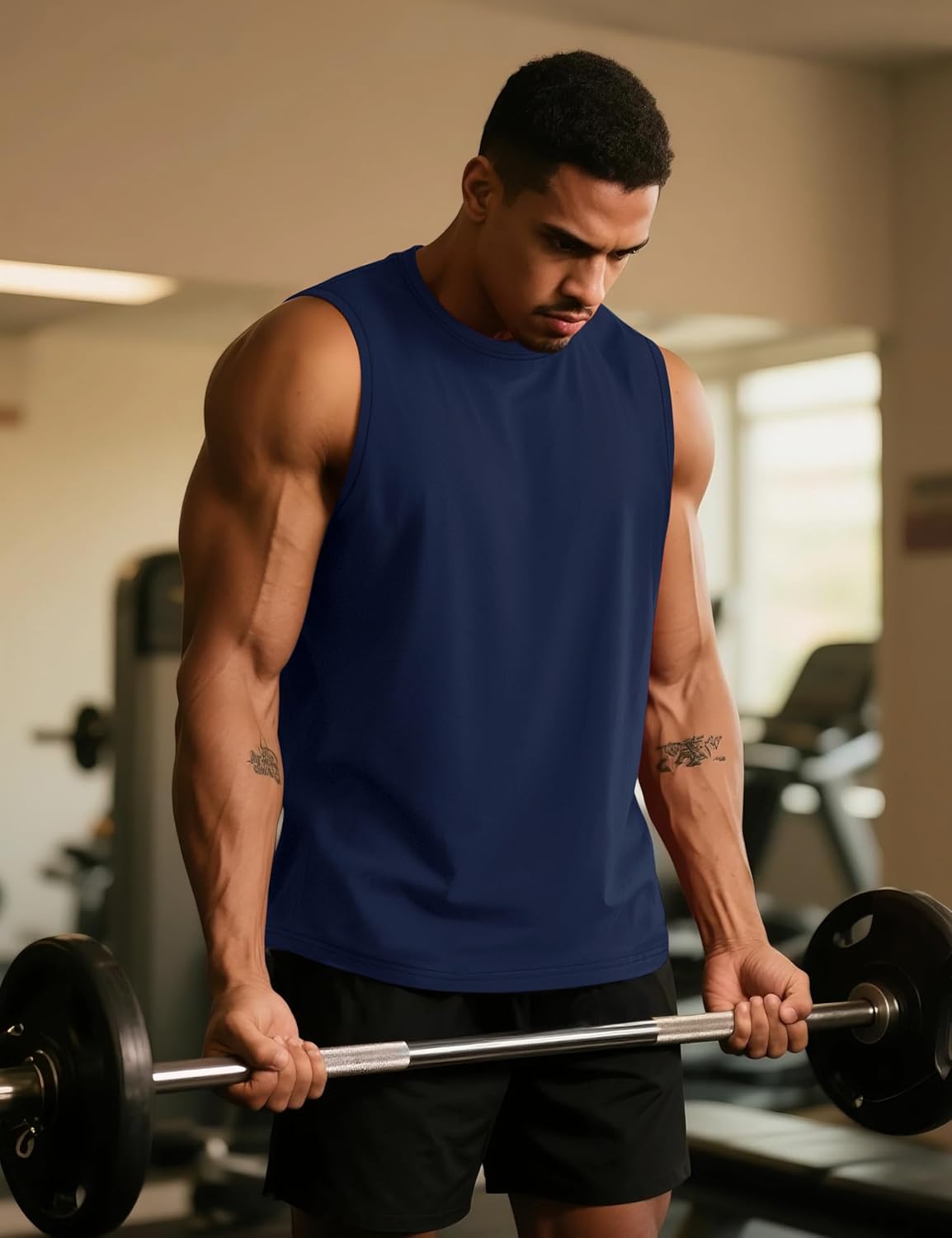 TACVASEN Tank Top for Men Moisture Wicking Cotton Sleeveless Shirts Muscle Gym Workout Causal Summer Tank Tops - Image 3