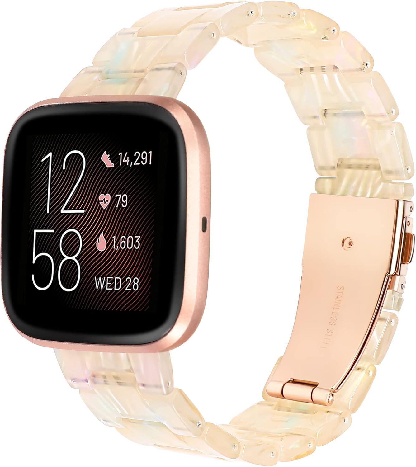TOYOUTHS Resin Strap Compatible with Fitbit Versa/Versa 2/Versa Lite/Versa SE