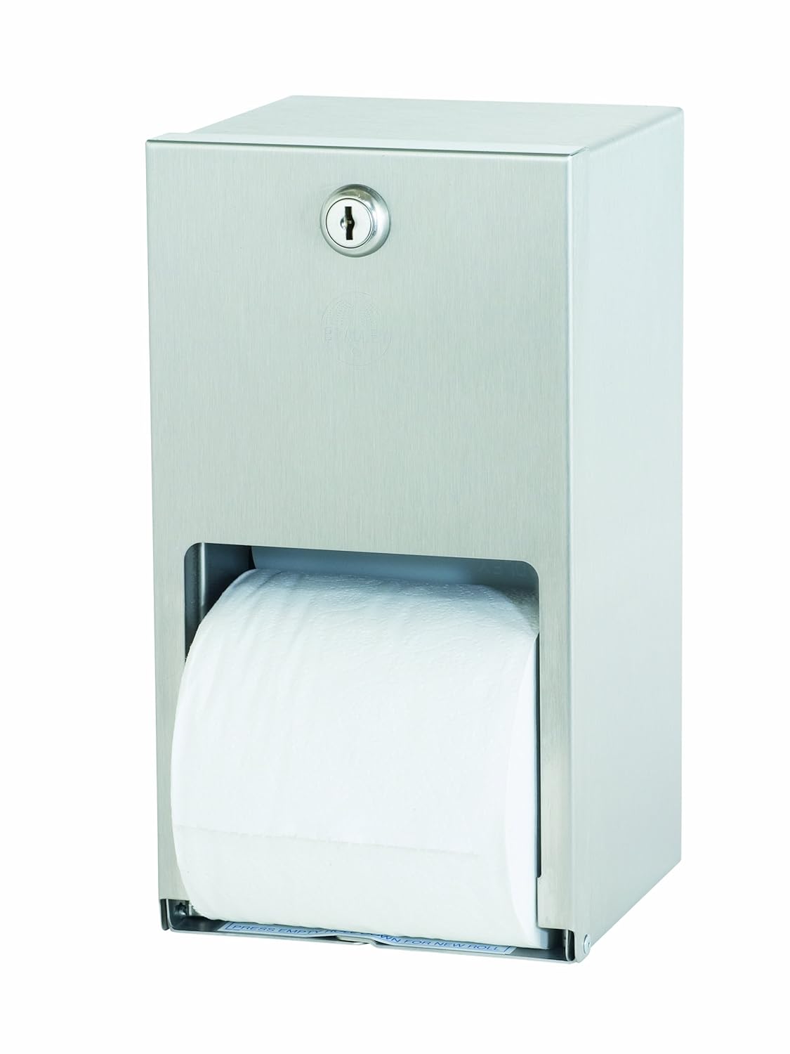 Bradley 5402-000000 22 Gauge Stainless Steel Surface Mounted Toilet Tissue Dispenser, 5-9/16 Width x 10-3/8 Height x 5-5/16 Depth
