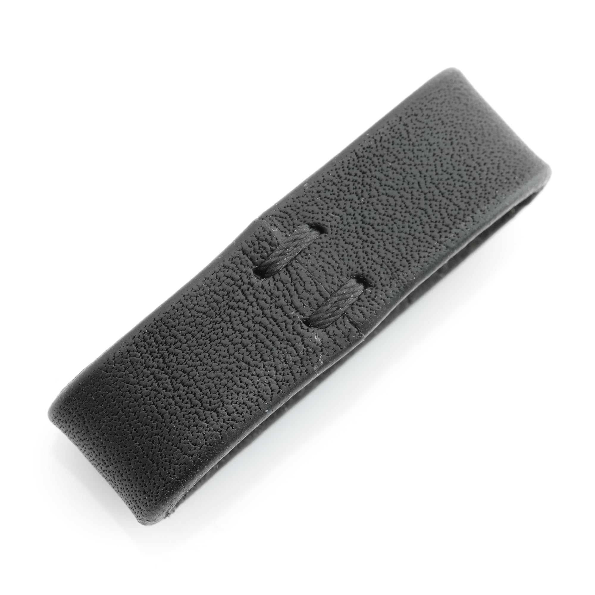 CRAFTMEMORE Leather Belt Loop Keeper, Genuine Full Grain Leather Replacement Strap Holder (Black, 1 1/2 Inch)