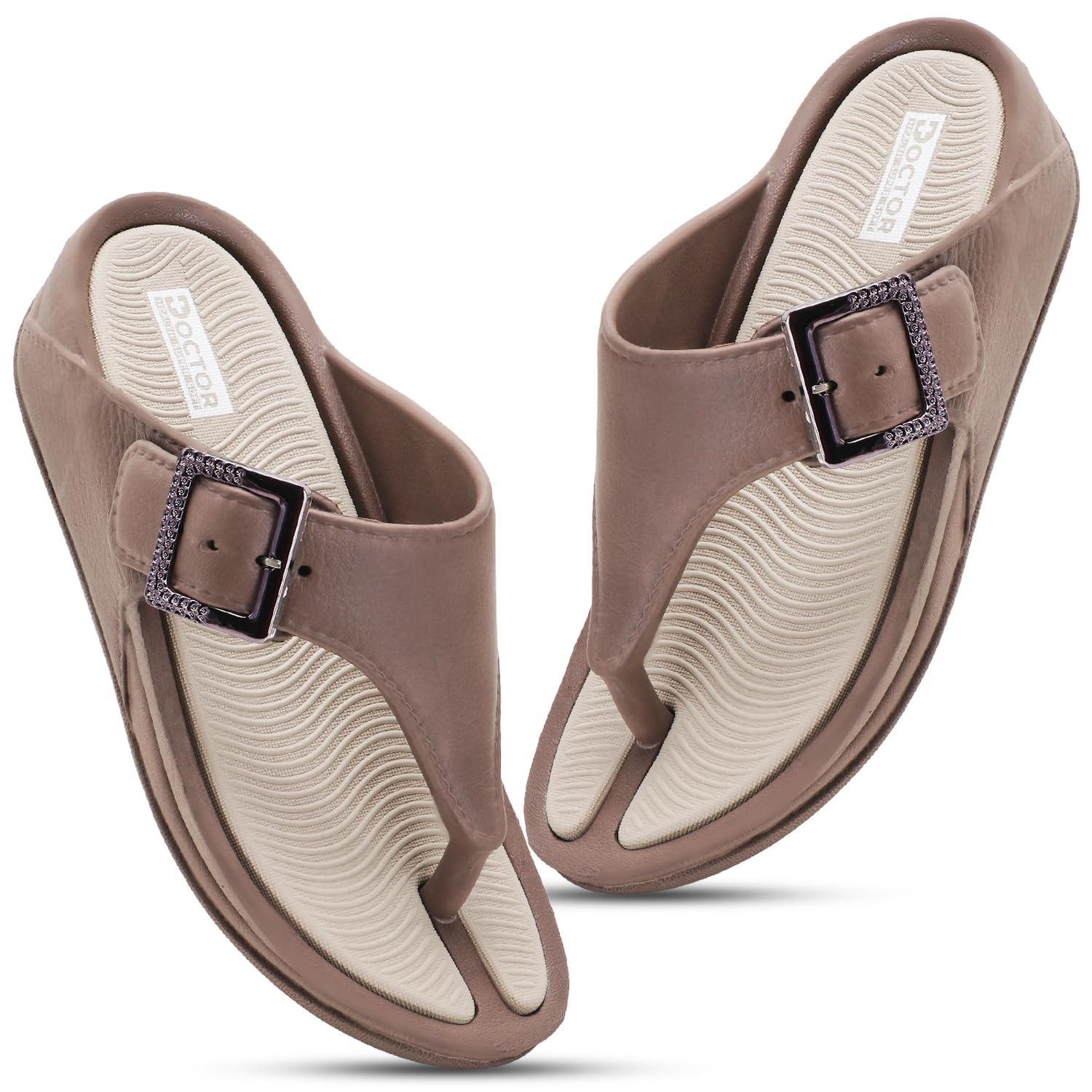 Women's Orthopedic Toe Ring Sandals | Adjustable Buckle Comfort Flip Flops | Soft Cushioned Lightweight Anti-Skid Everyday Wear Slippers for Women-image-14