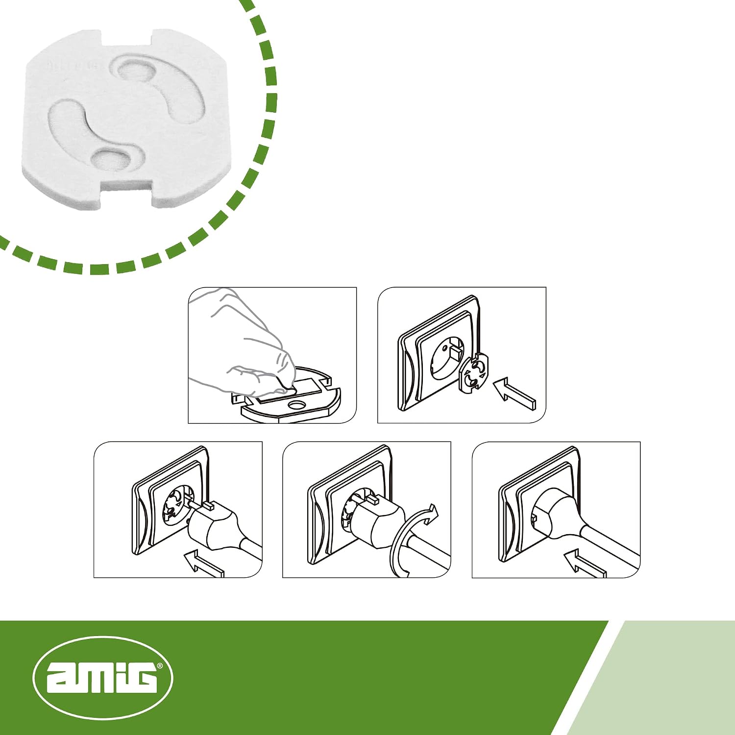 Amig Swivel Plug Sticker, White, 0