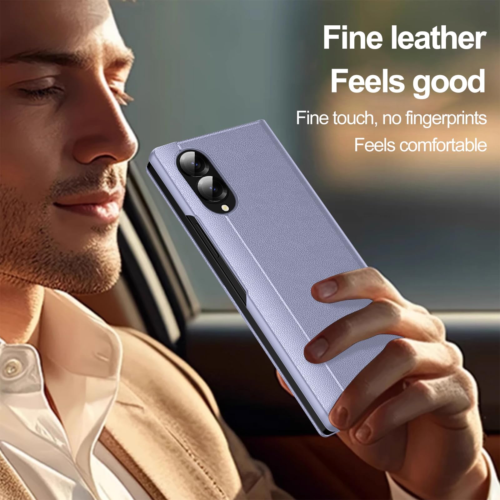 Custodia a portafoglio sottile per Samsung Galaxy Z Fold 8 Ultra, con slot per schede, supporto, protezione per fotocamera, antiurto, anti ingiallimento, custodia a portafoglio in pelle PU per uomini
