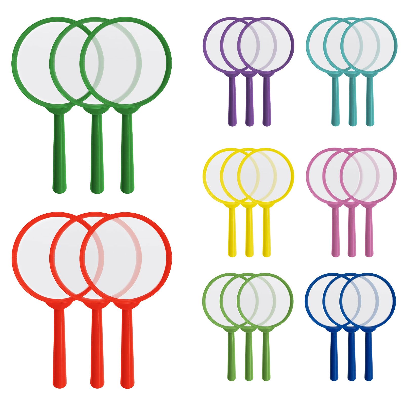 24Pcs Kids Magnifying Glasses Plastic Magnifier Colorful Hand Lens 5X Mini Magnifying Glass for Children Science Class Reading Outdoor Observation Party Favor IRCHLYN (8 Colors)