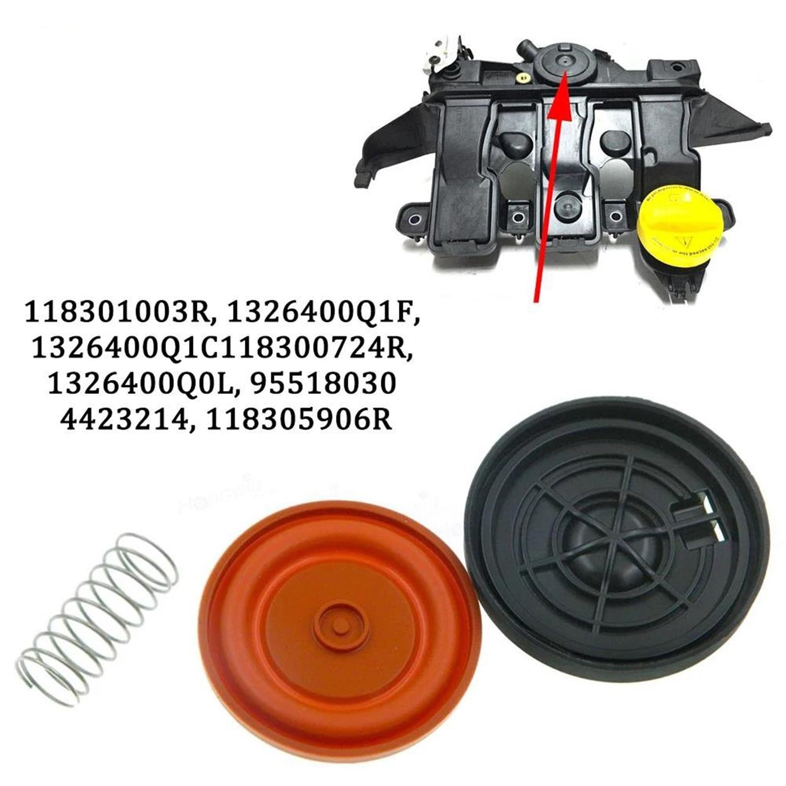 Tapa de balancines Cubierta De Válvula PCV 118301003R Para Nissan Para X-trail Para QASHQAI 1,6 DCI R9M 1326400Q1F OE #: 1326400Q1C 118300724R 1326400Q0L Tapa de culata