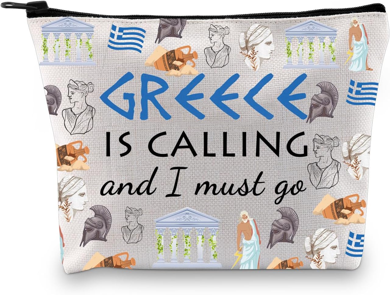 XYANFA Greece Calling Makeup Bag - Family Trip Gift, Travel Bag