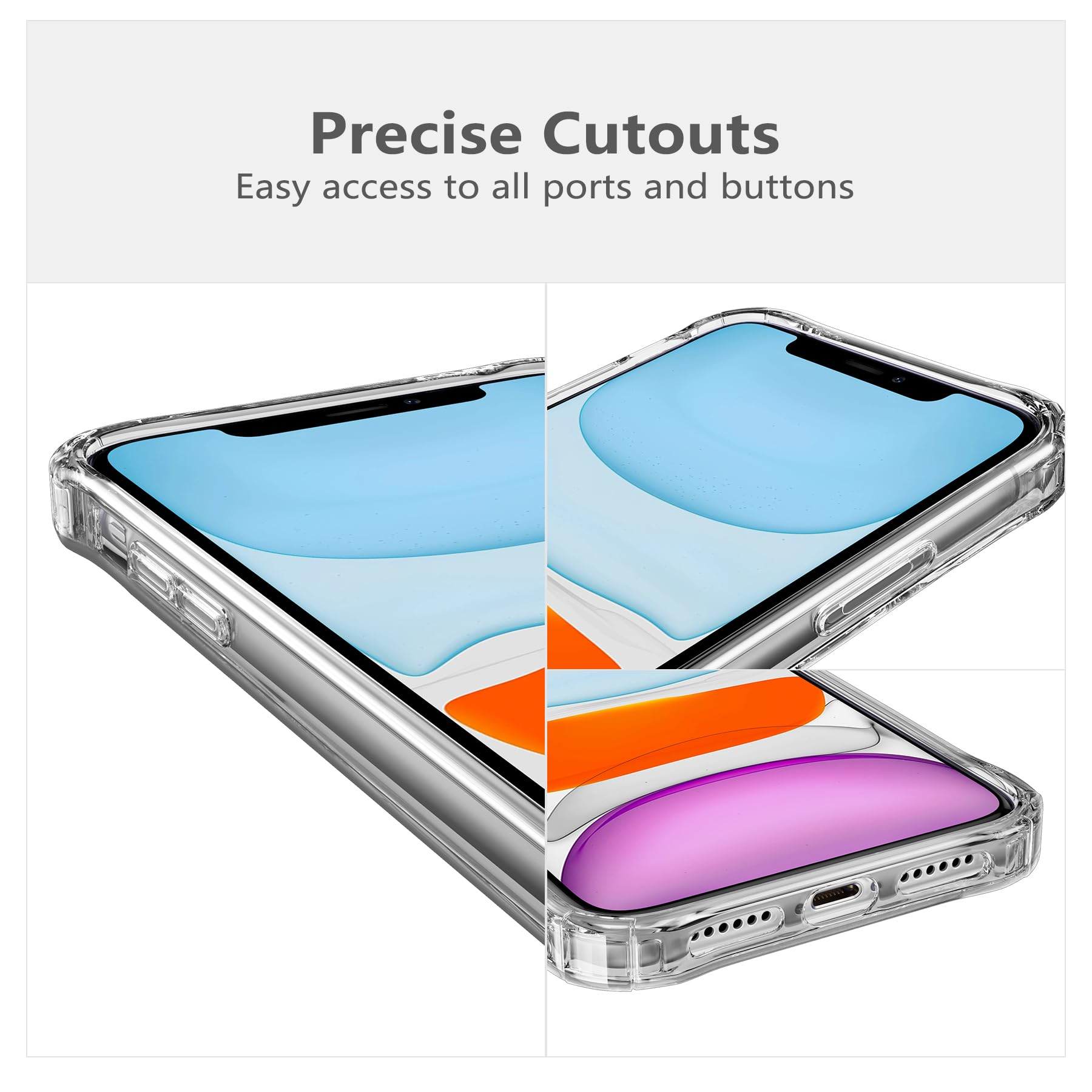 DEFBSC Custodia per iPhone 12 custodia trasparente per telefono con supporto per carte di credito custodia trasparente antiurto in TPU ultra sottile