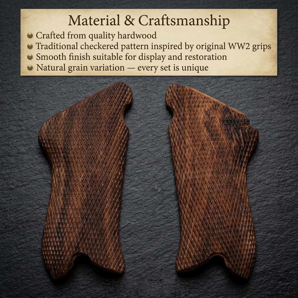 warreplica WW2 Alemán Luger P08 Pistola Empuñaduras de Madera-Reproducción