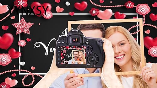Miniatura 10 de YYNXSY YY-5003 - Decoración de fotografía en forma de corazón rosa de 8 x 6 pies para el día de San Valentín en forma de corazón rosa para