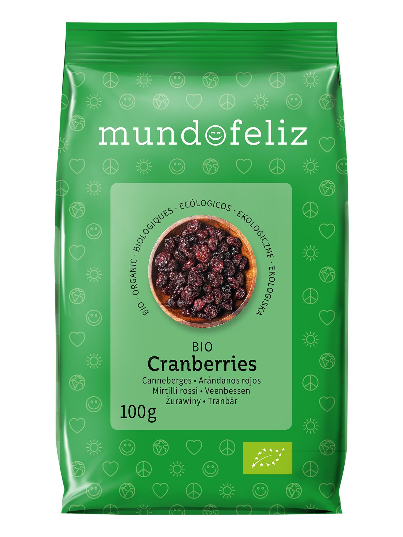 Mundo Feliz - Organic Dried Cranberries 5 x 100 g