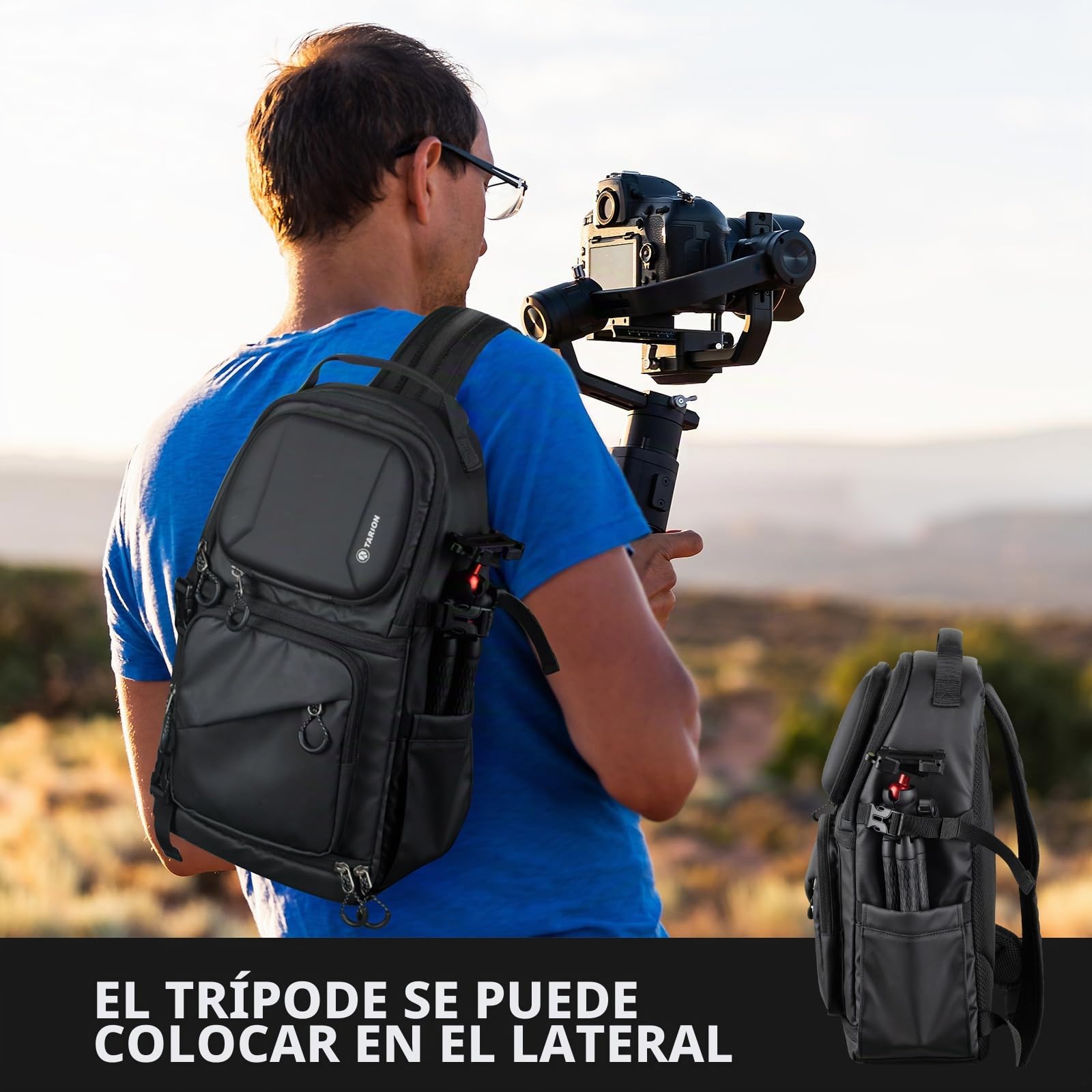 TARION Camera Sling Shoulder Bag - Photography Bag Backpack with Side Access Waterproof Raincover for DSLR SLR Mirrorless Cameras TR-S