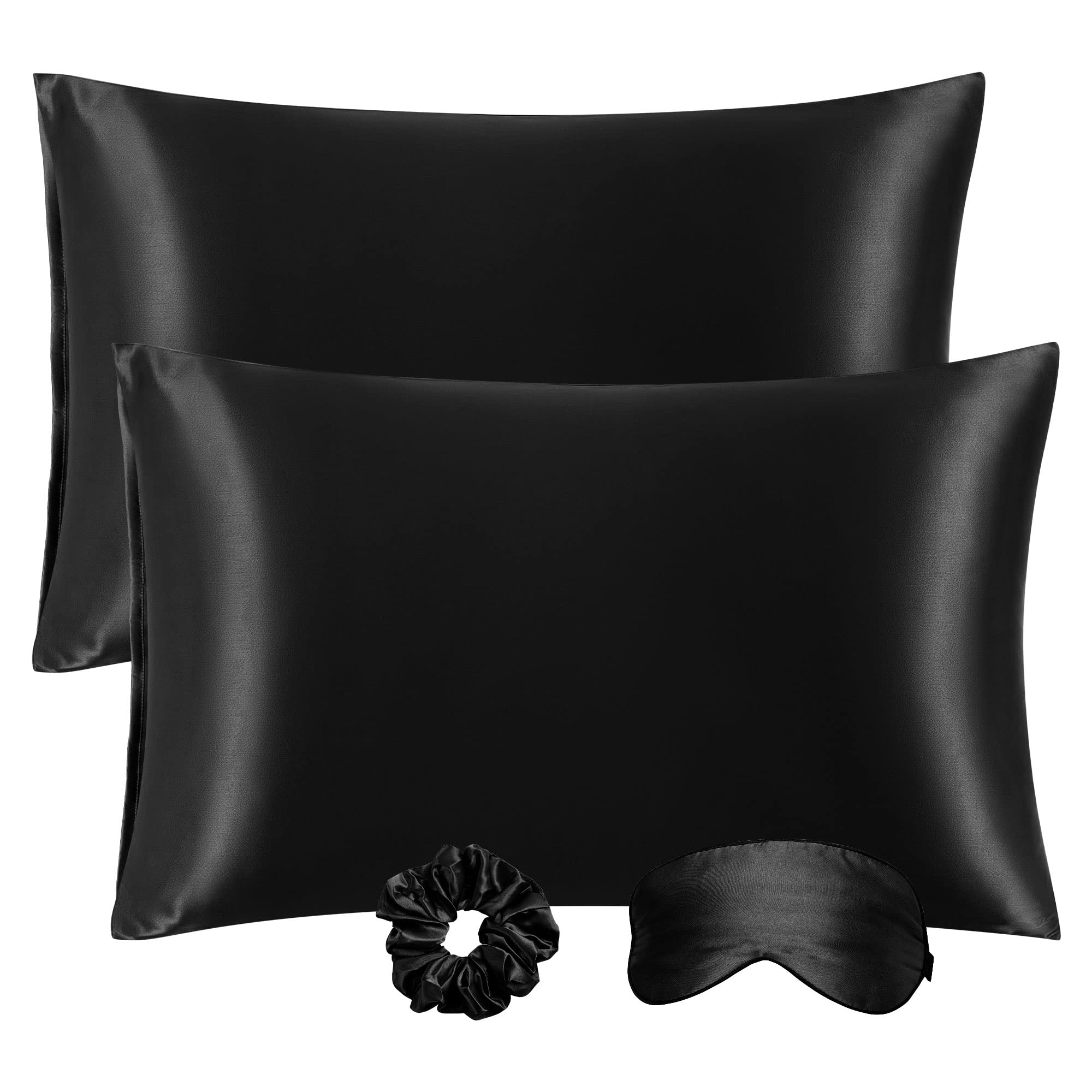 PiccoCasa Satin Pillowcase for Hair and Skin Durable Pillowcases Standard Size Set of 2 Bed Pillow Covers with
