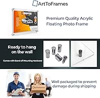 Vista 3 de ArtToFrames - Marco acrílico flotante para fotos de hasta 4x6 pulgadas (Marco completo es 8x10) con herrajes de montaje en pared de separación