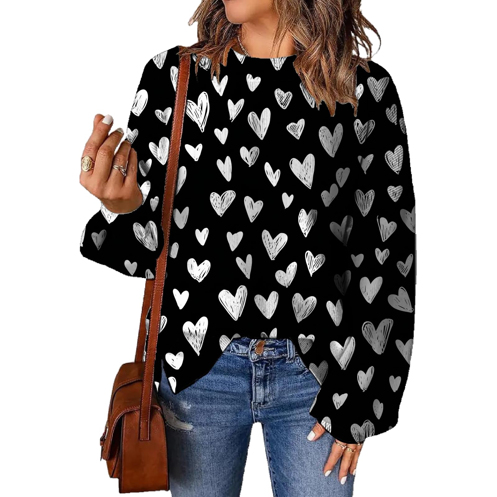 Womens Sweaters Trendy Cute Thanksgiving Print Long Sleeve Pullover Tops Fall Casual Crewneck Comfy Knit Jumper