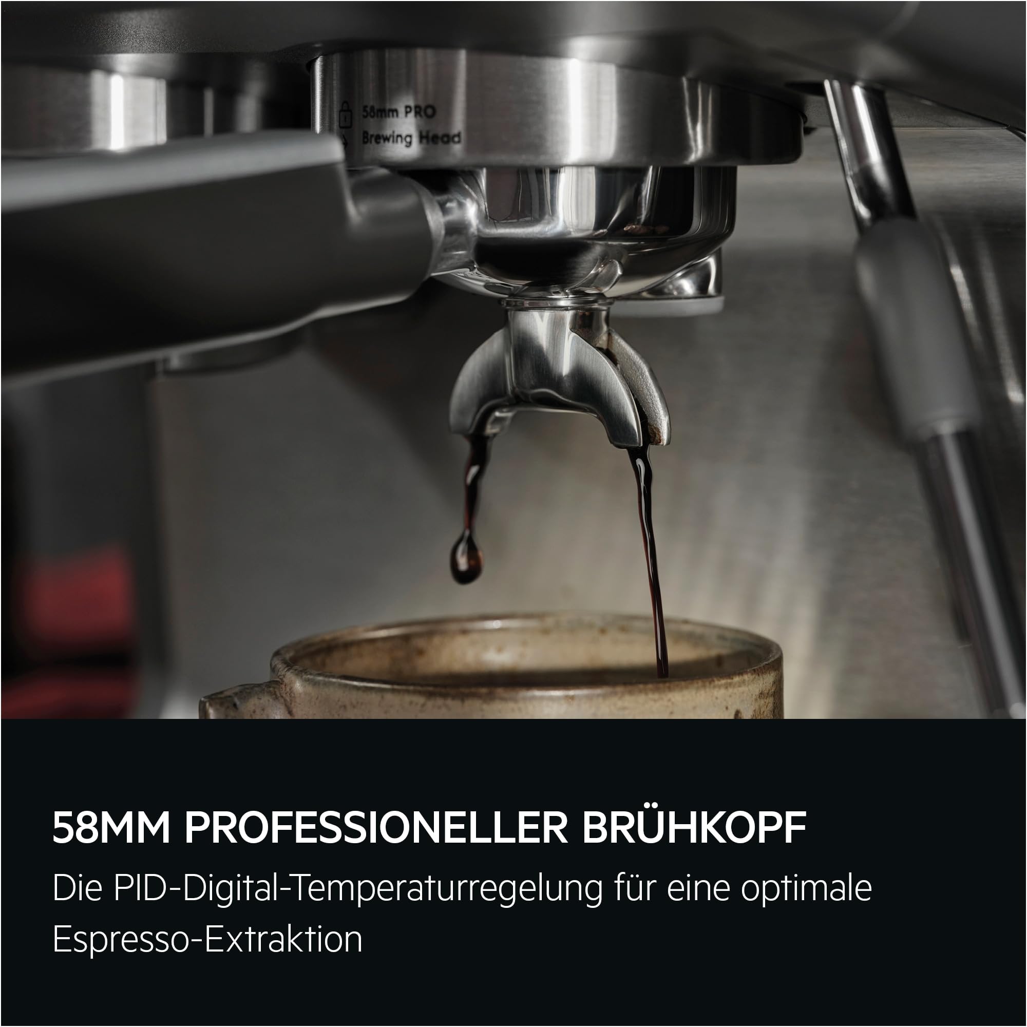 AEG Espresso Siebträgermaschine EC8-1-8BP, Dual Thermoblock, 30 Mahlgrade, 20 Bar, PID, 58mm Brühkopf, Black Pearl