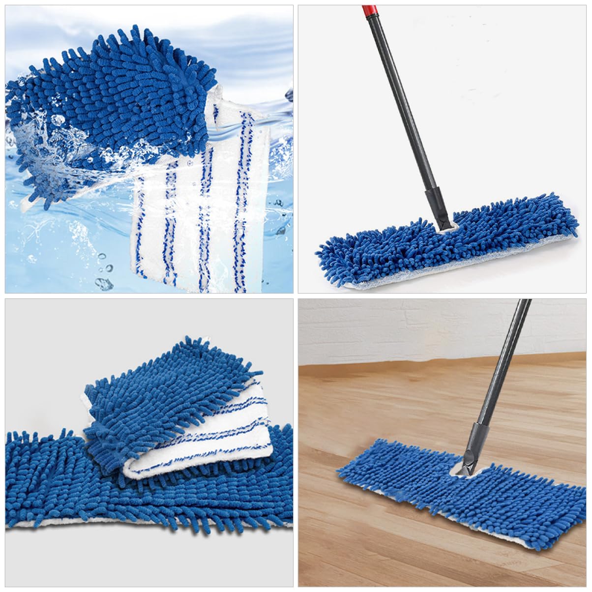 Beavorty 3 Set Mop Piatto in Microfibra Testa Ciniglia Accessori Ricambio Mop Wet And Dry 2pz Ricambio per Mop Resistente Mop Riutilizzabile Scopa Ricarica Panni per La Pulizia 2 Pezzi * 3