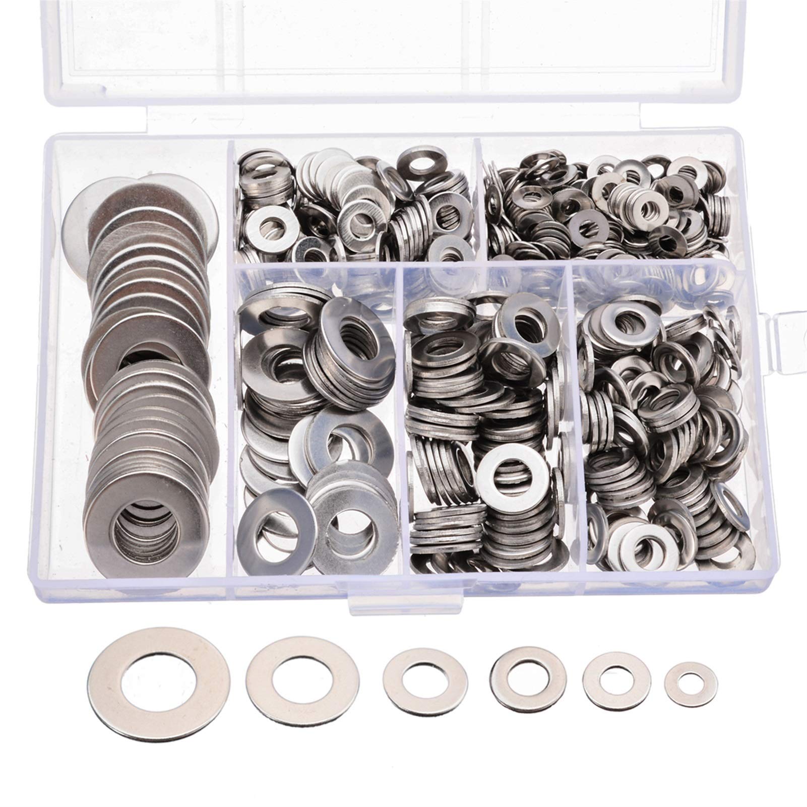Unterlegscheibe, 660 Stück, M3, M4, M5, M6, M8, M10, Edelstahl-Unterlegscheibe, Unterlegscheibe-Set, Schraubverschluss, Hardware-Sortiment, Zubehör, Verschiedene Haushaltsgegenstände (Farbe