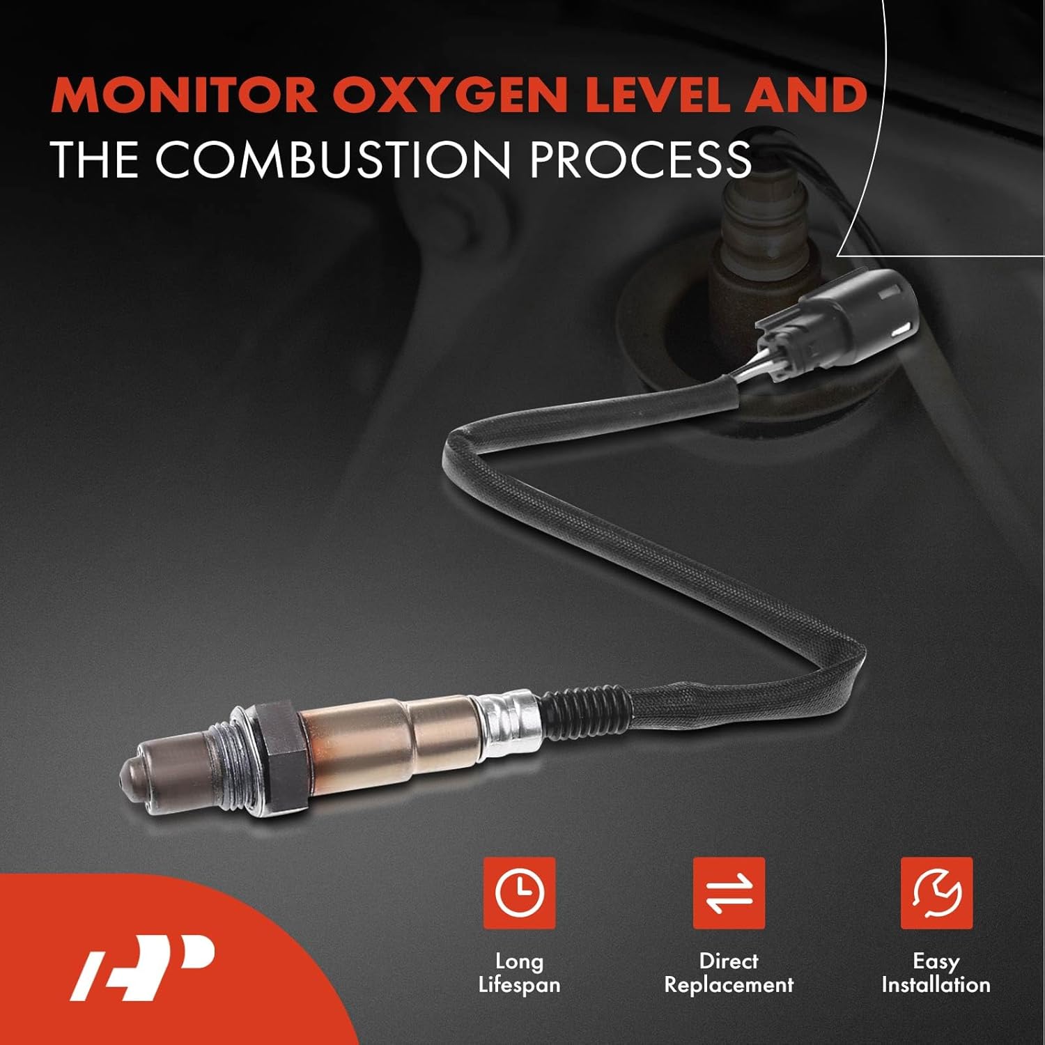 A-Premium O2 Oxygen Sensor Compatible with Ford Transit-150, Transit-250, Transit-350 HD 2015, V6 3.5L, Downstream Right, Turbocharged, Replace# CK4Z9G444A