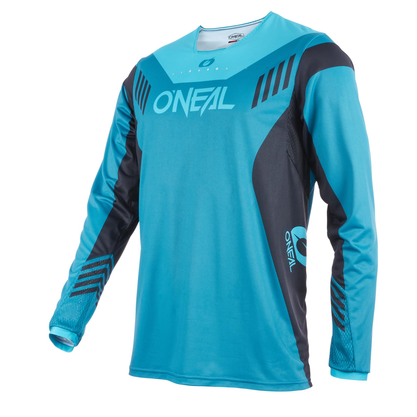 O'NEAL | MTB Jersey DH Downhill FR Freeride | Ademend Materiaal, Maximale Bewegingsvrijheid | Element FR Hybride Jersey V.22 | Adult | Zwart Rood Oranje | S