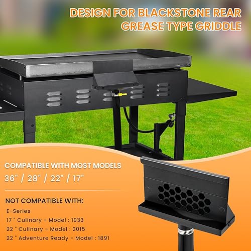 Miniatura 3 de Blackstone - Recogedor de grasa para parrilla  Embudo de drenaje de grasa trasero para Blackstone  Accesorios de parrilla Blackstone de 17222836