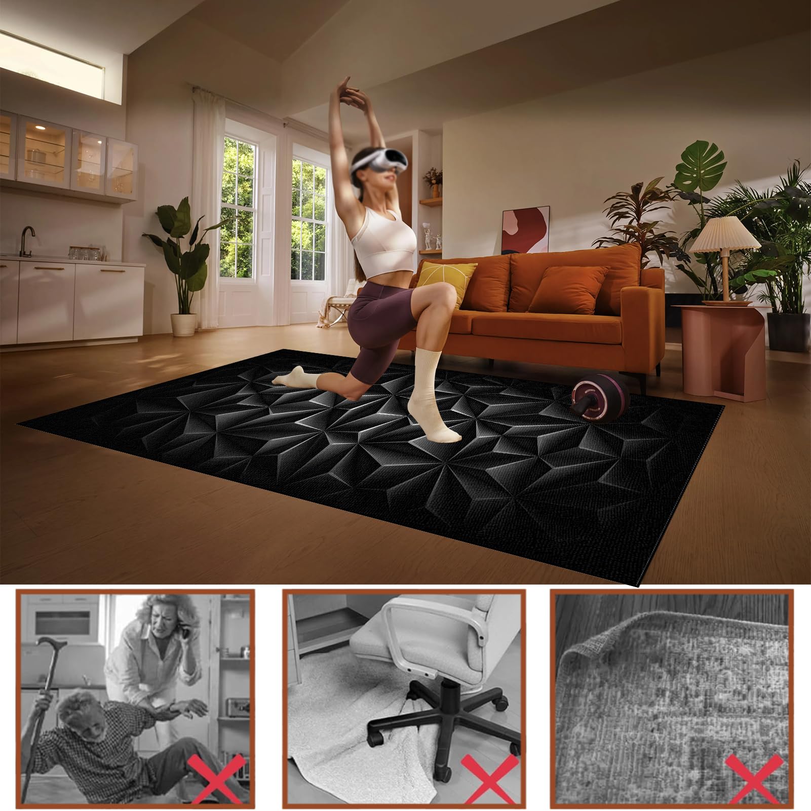 Dywan Krzesło Gamingowe, Ochraniacz Podłogi Wózki Inwalidzkie Biuro, Mata Ochronna Na Podłogi, Antypoślizgowa Mata Do Komputera Do Gier Podłogowych 110 x 140 cm