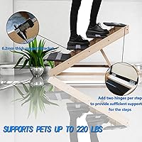 Vista 5 de Escalera para perros 2 en 1, escaleras plegables para mascotas, rampa portátil para perros pequeños y grandes con superficie antideslizante, rampa