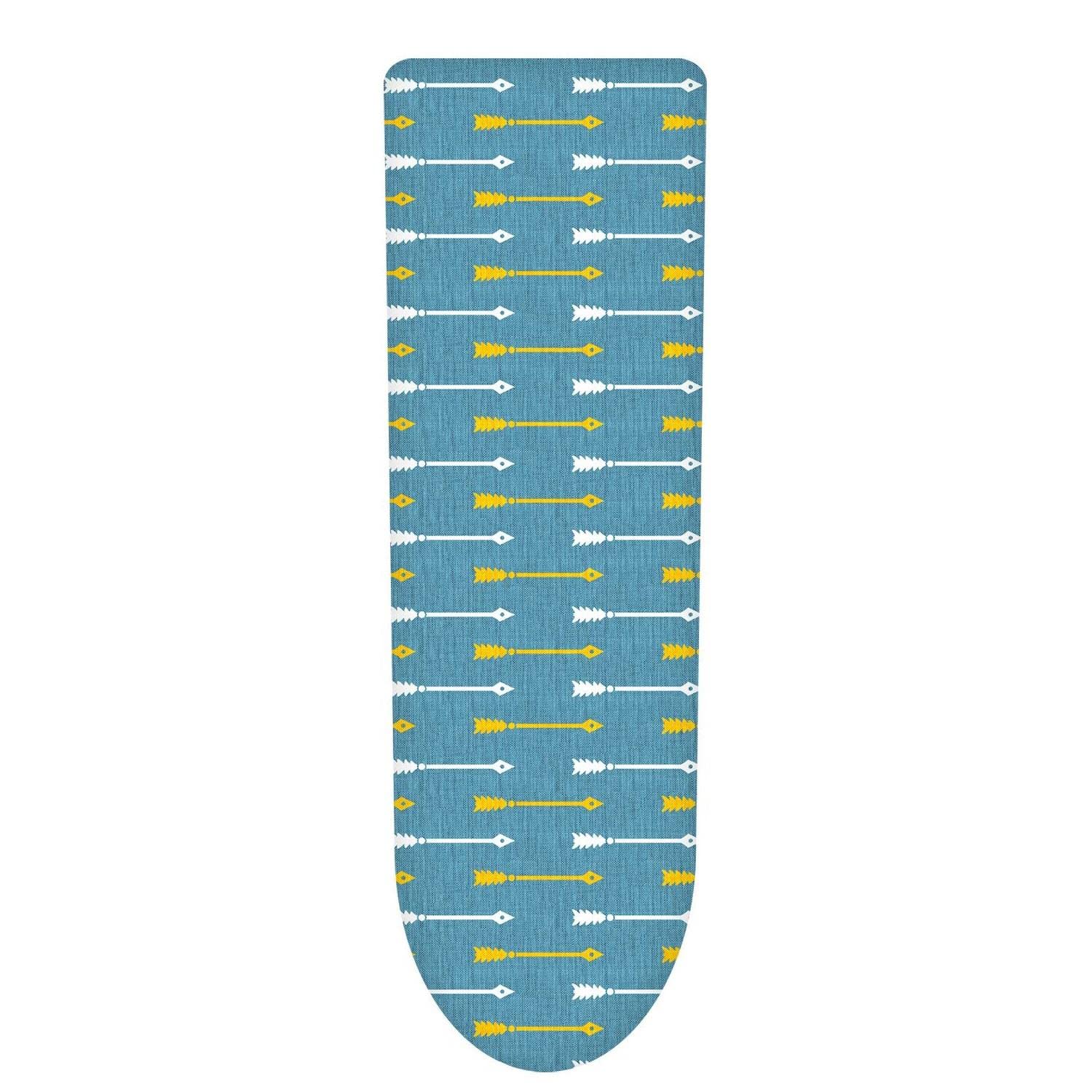 Vinsani Modern Extra Large Universal Fit Ironing Board Cover Multi Fit New Foam Back padding 100% Cotton Easy Fit, 140 x 52 cm, Made in EU - Arrows (Iron Board not included)